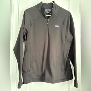 Patagonia Women’s 1/4 Zip Black Pullover Fleece, Size Large